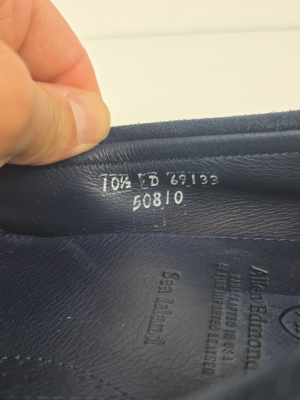 Allen Edmonds Sea Island Navy Blue Suede Men's Loafers Size 10.5